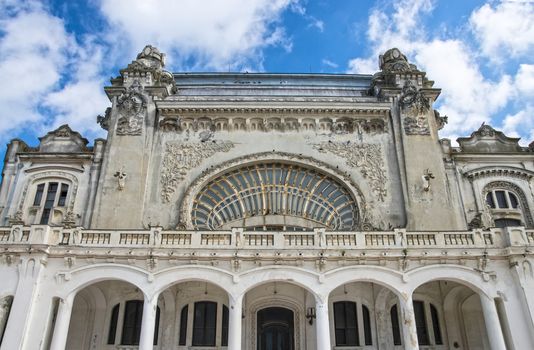 Architecture detail of casino on the seashore in Constanta