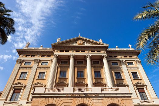 Building of the military government (Gobierno Militar) in Barcelona, Spain. Its construction began in 1928 to house the offices of the Ministry of War
