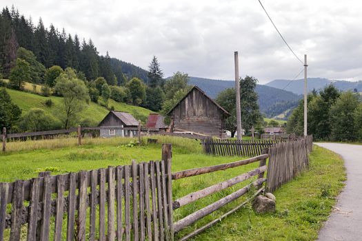 Village in Eastern Carpathian mountains - traditional way of life