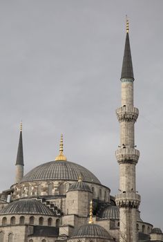 Minarets of Blue mosque in Istanbul