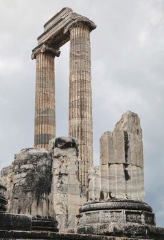 Ruins of ancient Apollo temple in Didyma, Turkey