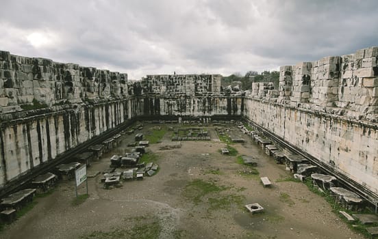 Ruins of ancient Apollo temple in Didyma, Turkey