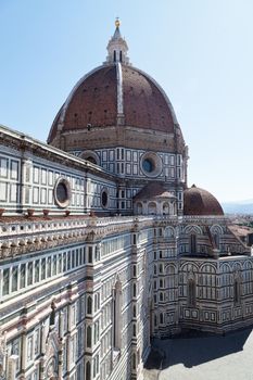 view of Basilica di Santa Maria del Fiore in Florence from bell tower