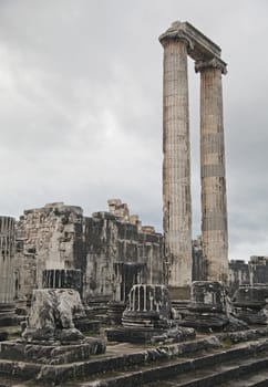 Ruins of ancient Apollo temple in Didyma, Turkey