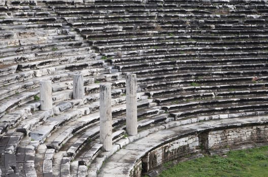 Ancient greek amphitheater in Turkey, abstract architecture