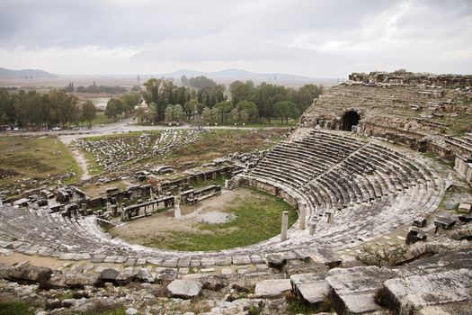 Ancient greek amphitheater in Turkey