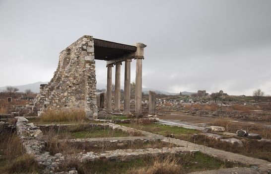 Ruin in ancient greek town Hierapolis, Turkey