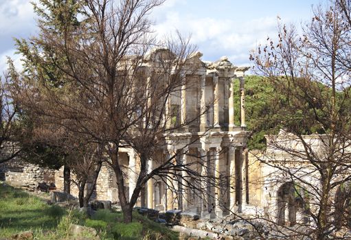 Celsus library in ancient town of Ephesus, Turkey