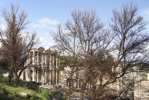 Celsus library in ancient town of Ephesus, Turkey