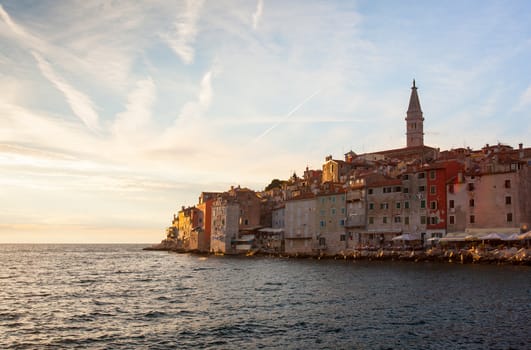View of Rovinj little city in Istria, Croatia