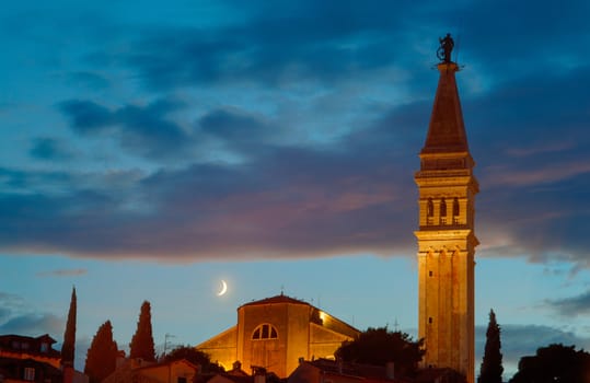 View of Saint Euphemia's basilica in Rovinj, Istria - Croatia