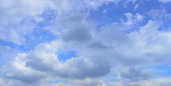 The sky in blue with white cloud.