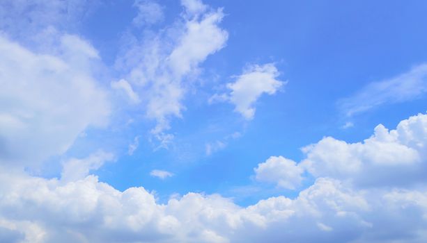 The sky in blue with white cloud.