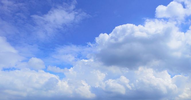 The sky in blue with white cloud.