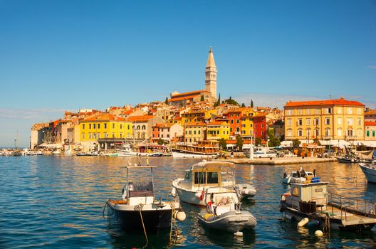 View of Rovinj little city in Istria, Croatia