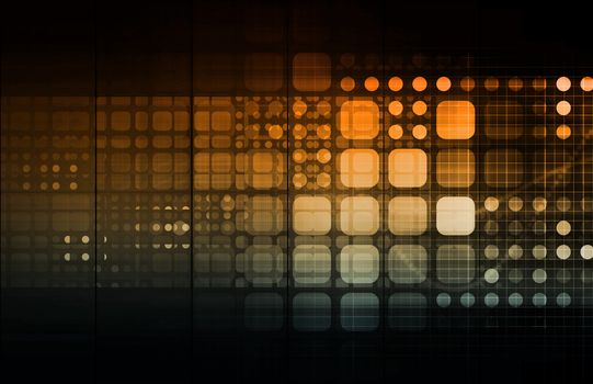Science Research Background with Moving Data Art