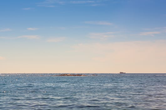 View of Rovinj coast in Istria, Croatia