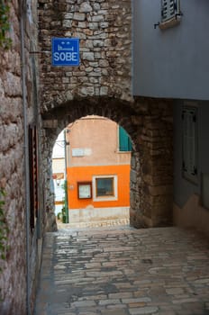 View of Arch in Rovinj, little city in Istria, Croatia