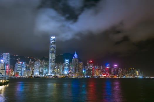 View to Hong Kong from Kowloon at Night.