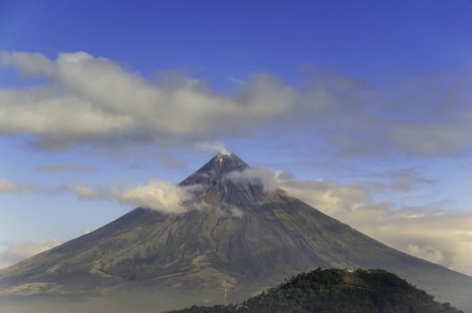 The perfect cone of Mayon Volcano, South of Luzon, Philippines