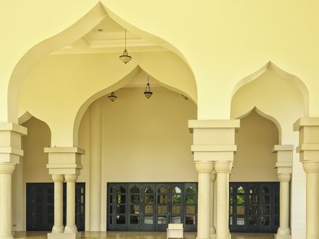 Arcs at the entrance of a newly built mosque in Cotobato, Southern Philippines