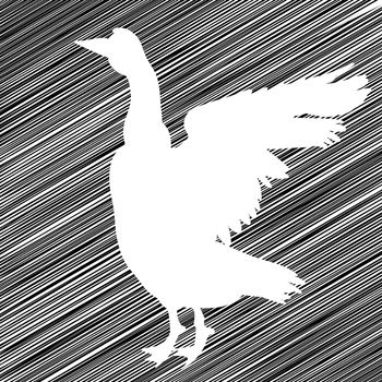 Goose stencil silhouette on a textured background