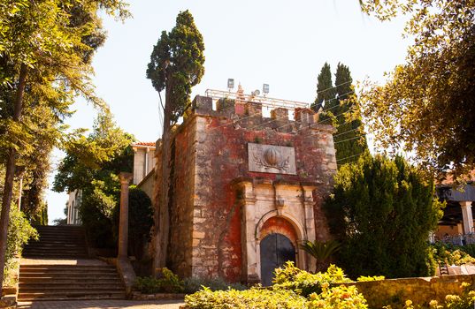 View of old building in the Saint Andrew island, Croatia