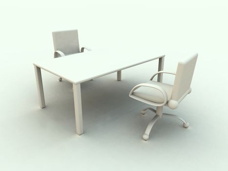 3D rendered office furniture. Surreal white, soft toned HDRI rendering.
