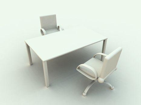 3D rendered office furniture. Surreal white, soft toned HDRI rendering.
