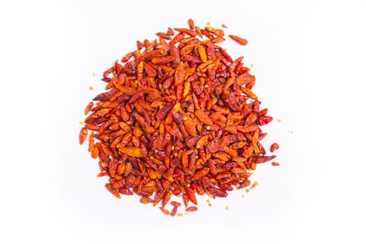 Dried red hot chili Peppers.