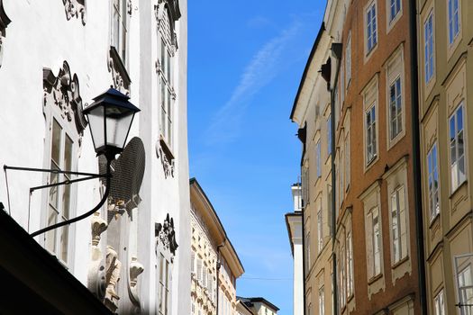 Historic Architecture in the city of Salzburg, Austria, Europe.