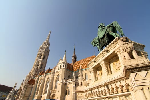 The Matthias Church in the Fisher Bastion in Budapest, Hungary, Europe.