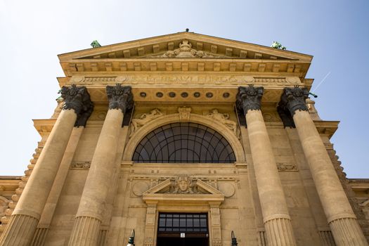 The Szechenyi Furdo in Budapest, Hungary.