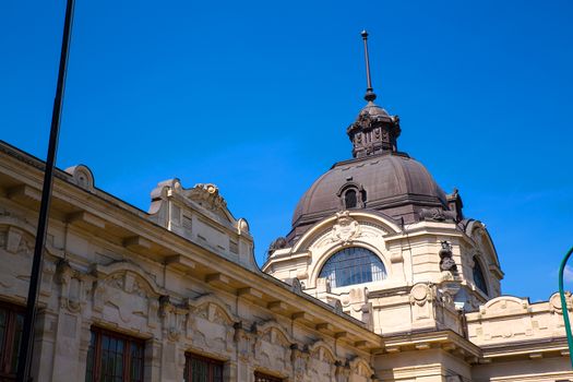 The Szechenyi Furdo in Budapest, Hungary.