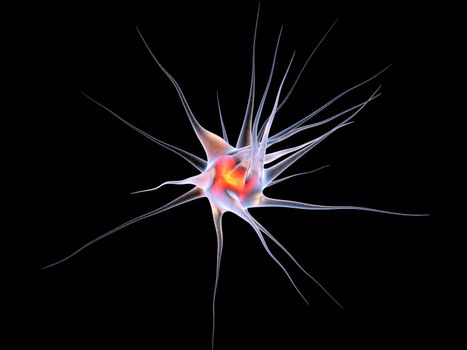 3D Illustration of a neuronal cell.