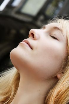 Portrait of a tranquil young woman.