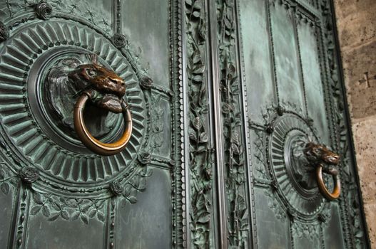 Door on sacre-coeur in Montmartre