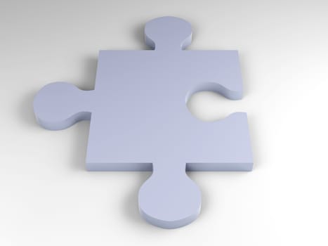 3D Illustration of a Puzzle Piece.
