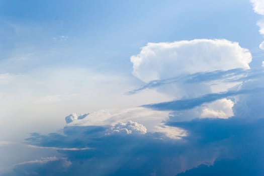 cloudscape with blue sky and withe clouds