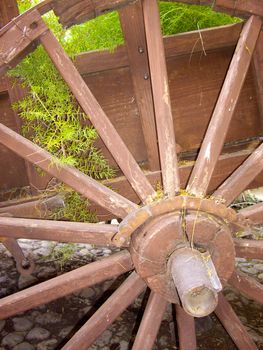 Spokes of old Mexican cartwheel