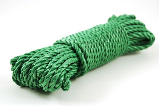 stock pictures of a coil and loop of green rope