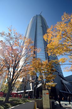 TOKYO, JAPAN - NOVEMBER 23, 2013:  Mori Tower in Roppongi Hills on November 23, 2013, Mori Tower is a 54-storey mixed-use skyscraper located in Roppongi, Minato, Tokyo.