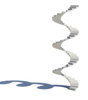 Spiral staircase. Isolated render on white background