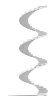 Spiral staircase. Isolated render on white background