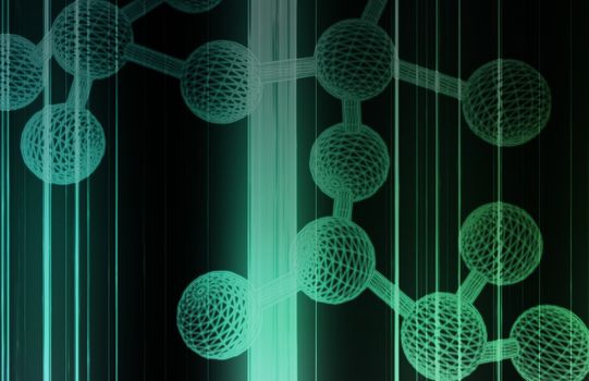 Molecule DNA Cell in Wireframe Mesh Art