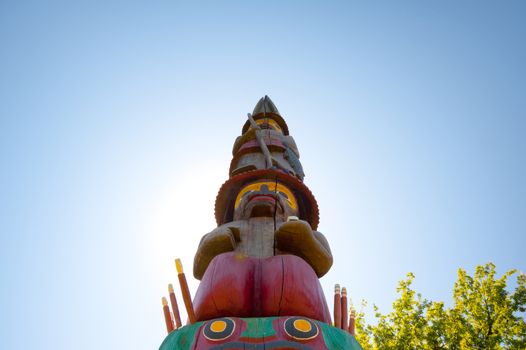 Detail of Knowledge Totem in Victoria B.C.
