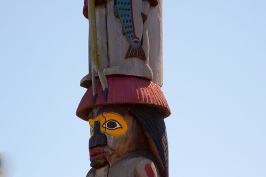 Detail of Knowledge Totem in Victoria B.C.