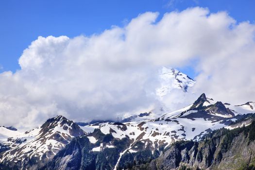 Mount Baker Under Clouds from Artist Point  Mount Baker Highway Snow Mountain Washington State Pacific Northwest