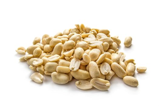 Pile of peanuts on white  background