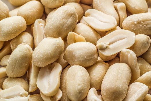 Pile of peanuts on white  background